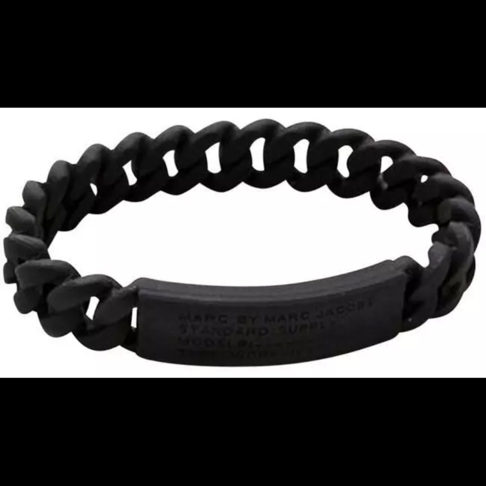Marc By Marc Jacobs Black Braided Silicone Rubber Bracelet. New w/Tags